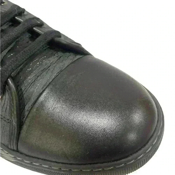 Lanvin Mens Sneakers DBB1 Black Patent  And Épi Leather Cap Toe Low Top Size 9 - Picture 16 of 16